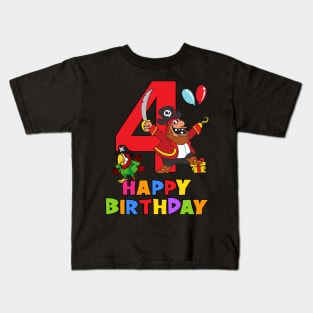 4th Birthday Party 4 Year Old Four Years Kids T-Shirt